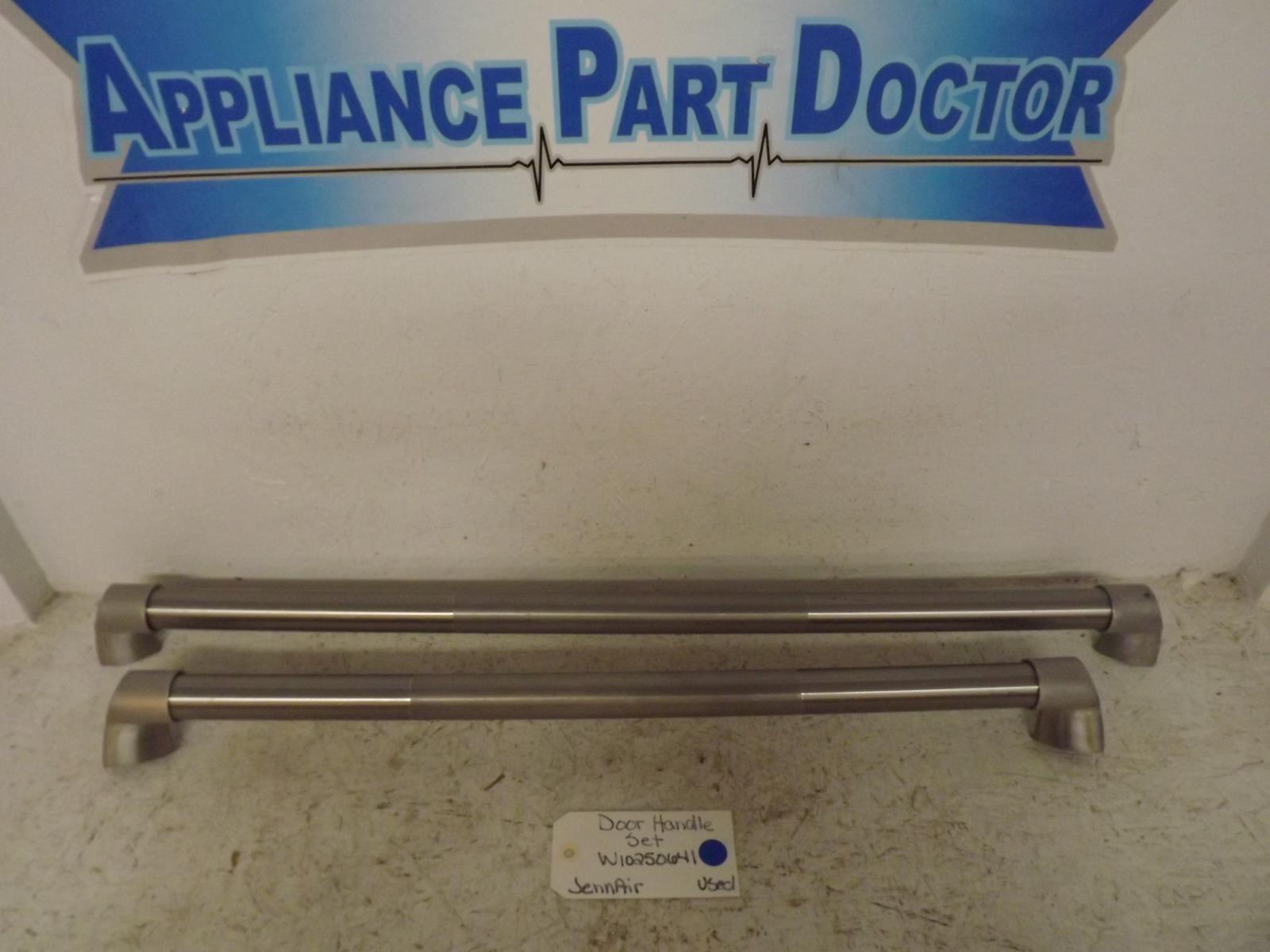 JennAir Refrigerator W10250641 Door Handle Set Used JennAir Refrigerator W10250641 Door Handle Set Used